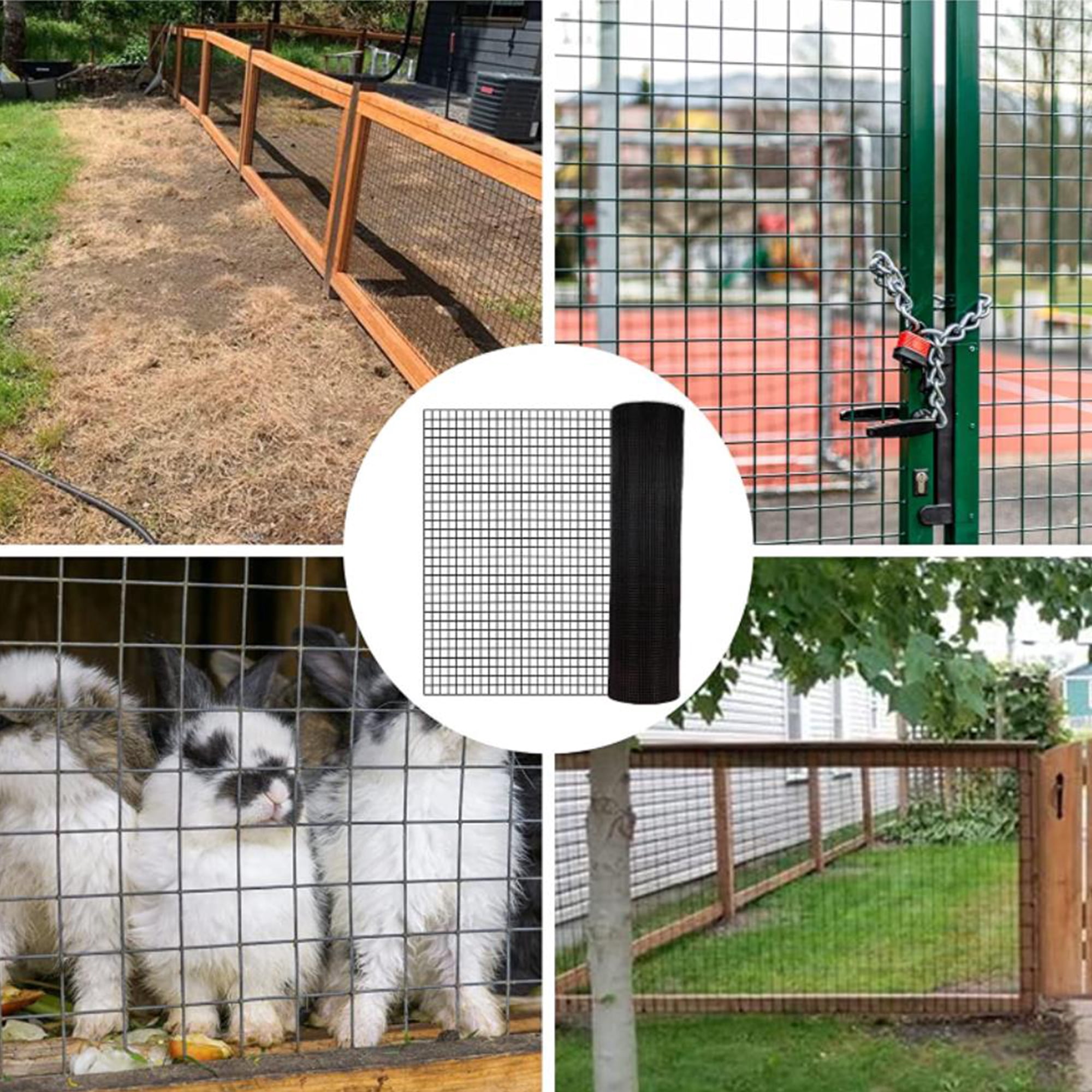 Miniyam 19-Gauge 1/2 inch Black PVC Coated Hardware Cloth – Welded Wire Fence for Poultry Netting, Chicken Coop Cover, and General Home Use (60in x 100ft)