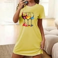 thumbnail image 1 of Shorts pour Femmes, Chemises à Manches Courtes pour Femmes, Chemise de Nuit Courte Surdimensionnée pour Femmes Mode avec Imprimé sur la Poitrine Robe de Nuit à Manches Courtes, 1 of 5