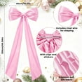 thumbnail image 2 of 20 x 47 Inches Extra Large Christmas Tree Topper Bow, Christmas Wine Pink Stain Bow Giant Xmas Wreath, Christmas Decorations for Tree Topper Door Home Wall Party Holiday Birthday Wedding, 2 of 14