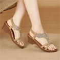 thumbnail image 3 of Dakaela Women's Wedge Sandals Flower Low Heels Summer Dressy Platform Sandal Rhinestone Beach Walking Shoes with Elastic Ankle Strap Size 6-9, 3 of 8