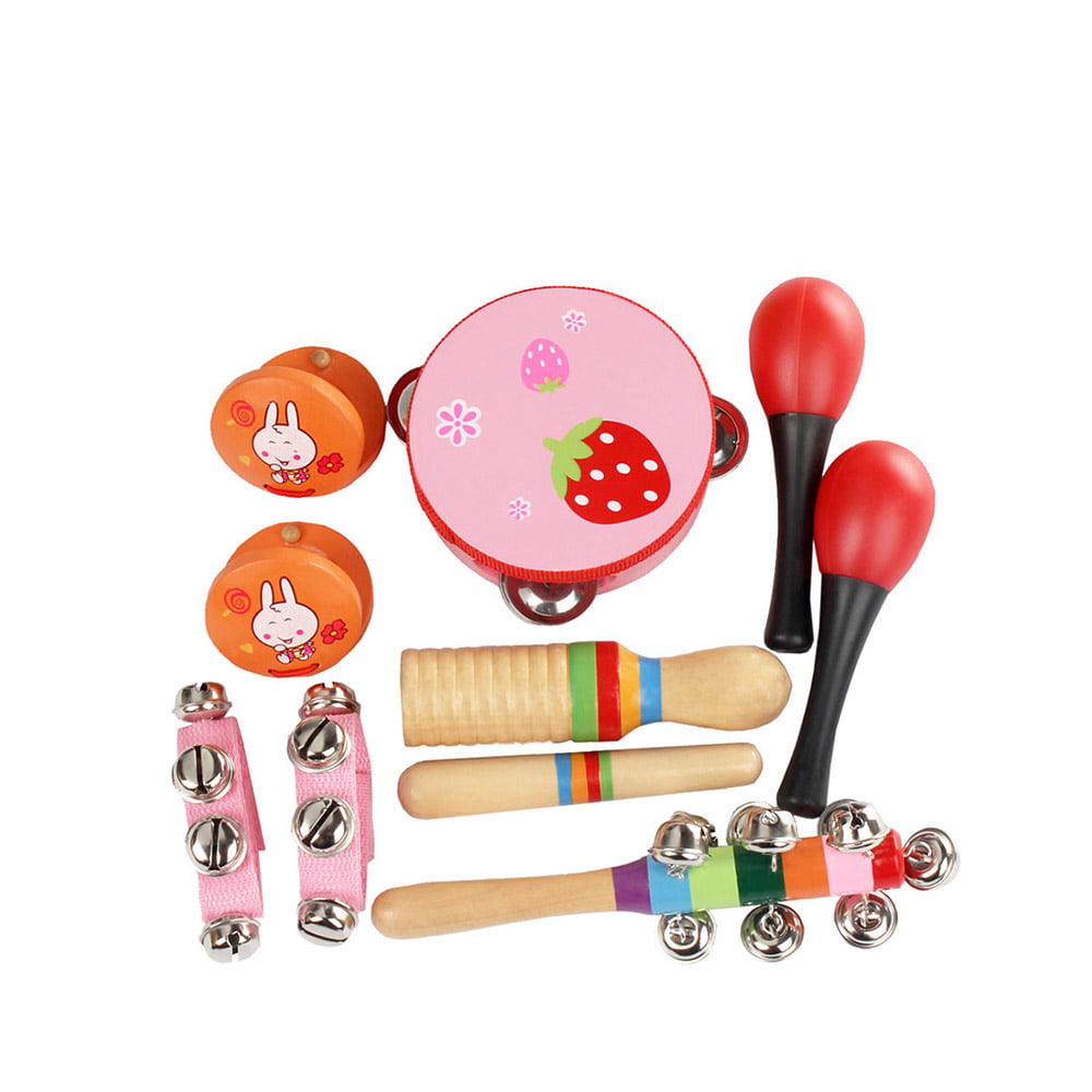 Wooden Maracas Musical Instruments for Toddlers Children Percussion Set for Kids 