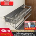 thumbnail image 1 of Estantes de aluminio para baño de 50CM/60CM, soporte de almacenamiento para maquillaje y champú, organizador de cocina, estante montado en la pared, acceso, 1 of 5