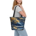 thumbnail image 2 of Cauagu Golden Fantasy Landscape Print Canvas Aesthetic Tote Bag for Women Beach Bag Shopping Bags Shoulder Bag Reusable Grocery Bags, 2 of 7