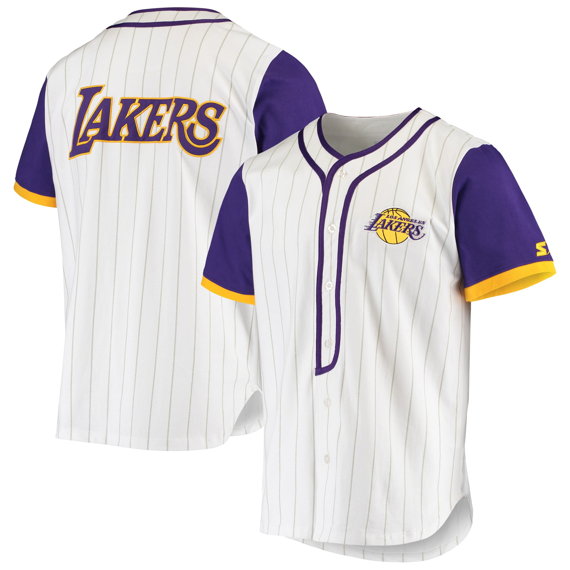 Los Angeles Lakers Starter Scout Baseball Fashion Jersey - White - Walmart.com