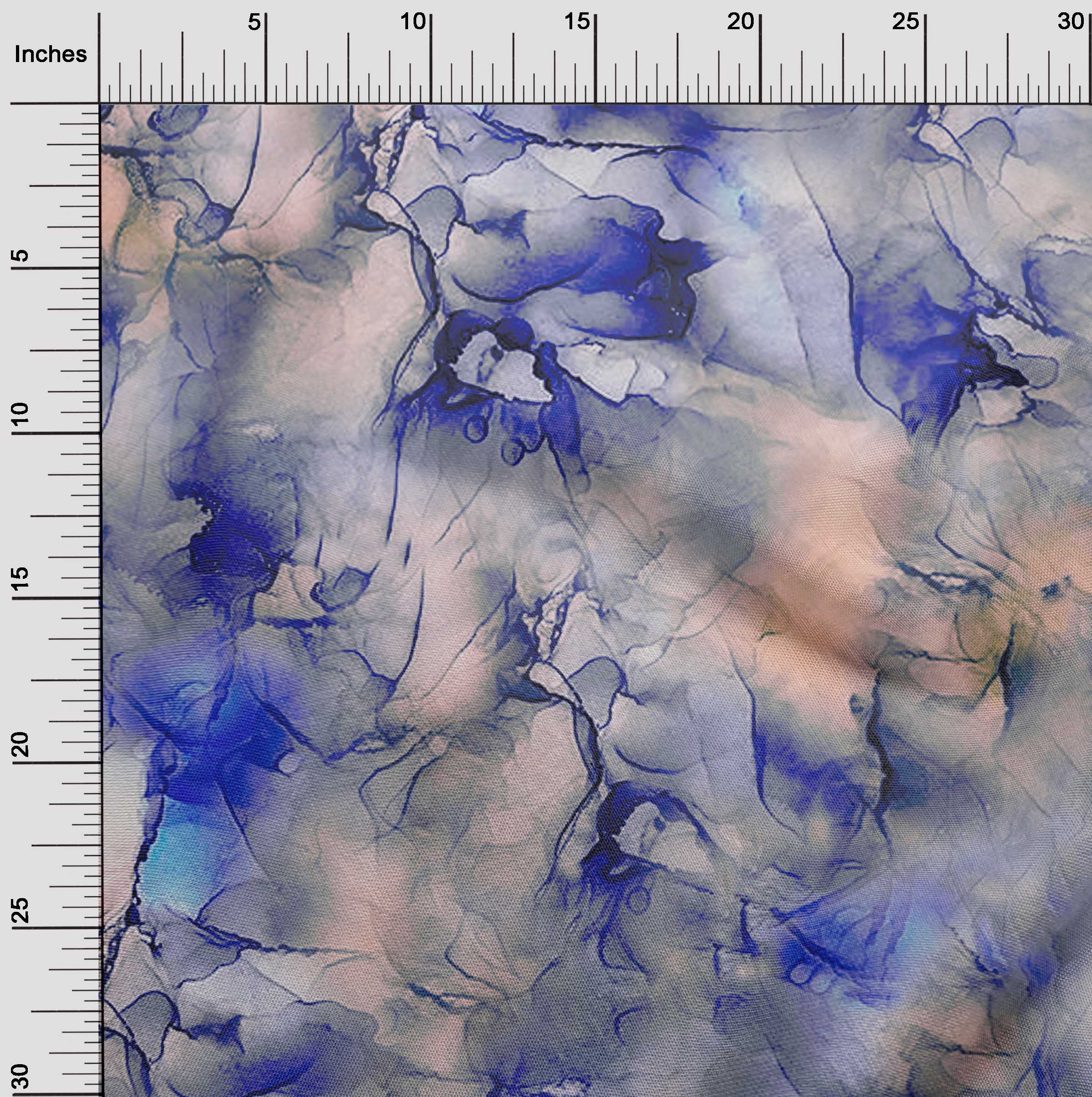 oneOone Viscose Jersey Blue Fabric Abstract Floral Diy Clothing Quilting Fabric Print Fabric By Yard 60 Inch Wide
