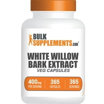 BulkSupplements White Willow Bark Extract Capsules - Vegan, 400mg per Serving (365 Capsules - 365 Servings)