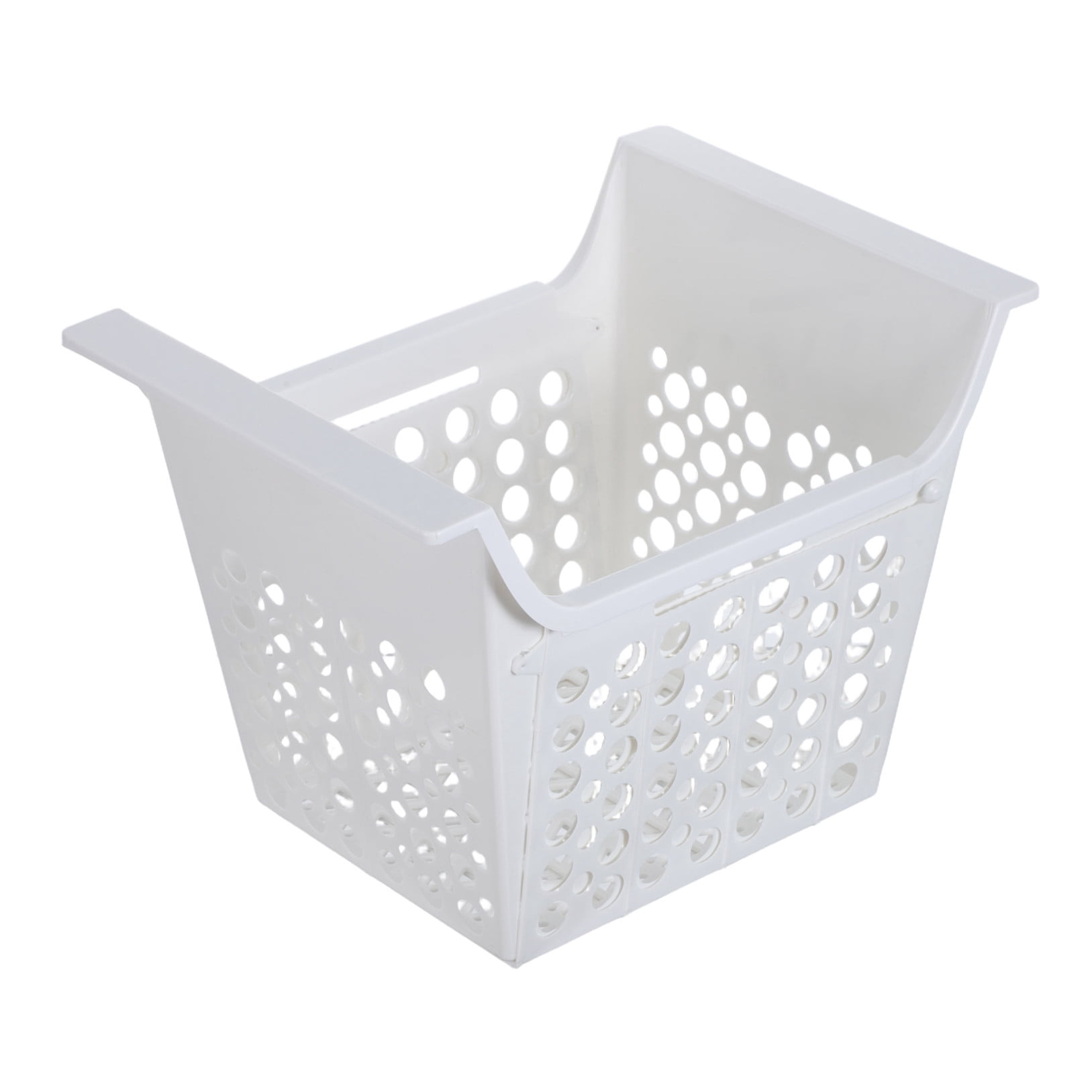 LOLIPPYY Expandable Wire Freezer Organizer Basket in White - Adjustable Chest Freezer Bin for Refrigerator and Kitchen Storage Solutions