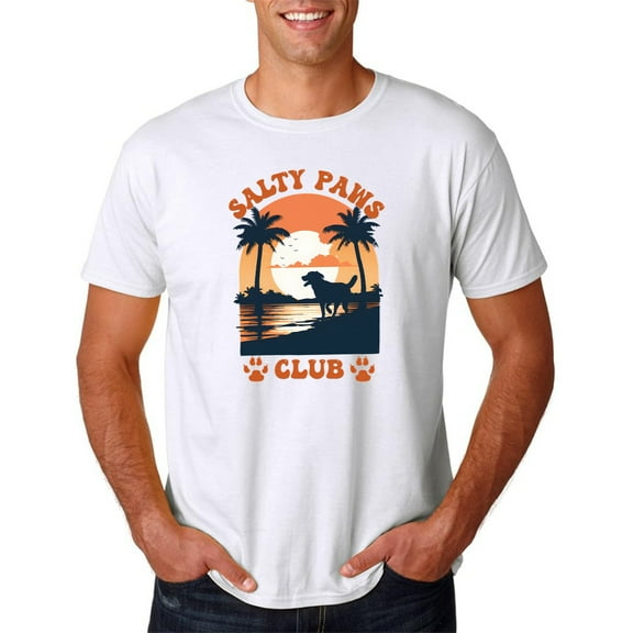 Latimore Retro Dog - Salty Paws Beach Day Tee, Full All Size S-5XL Shirt