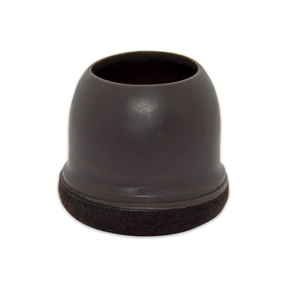 Flyshop 8PCS Round Chair Leg Caps with Felt Pads Durable Floor Protectors for Hardwood Floor Prevent Scratches Reduce Noise Foot Cap, Dark Brown Protective Caps, 14 to 19 mm