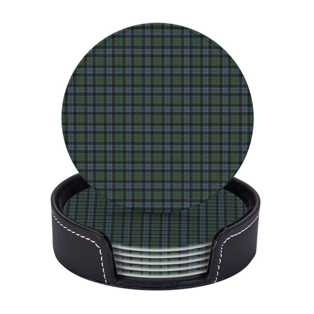 Posavasos de cuero de 6 piezas, posavasos de tartán de caza antigua del clan Ogilvy para bebidas, posavasos para tazas, regalo de inauguración de la casa, ideal para la decoración del hogar