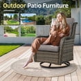 thumbnail image 2 of PARKWELL 3-Piece Patio Wicker Chairs Swivel Rocker Set,Outdoor High Back Swivel Glider Rocking Lounge Chairs with Side Table for Patio Deck Garden,Gray/Gray, 2 of 8