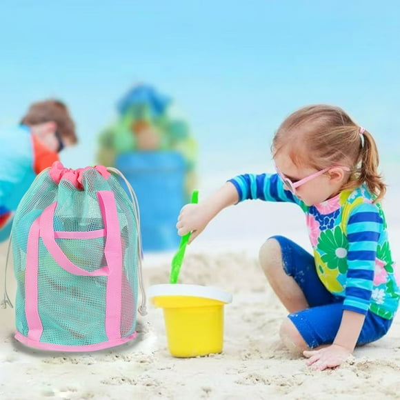 Antqov Sac à Main Plage Sac de Rangement pour Jouets de Plage pour Enfants Outils de Sable de Jeu Sac de Plage Grande Capacité Sac d'Extérieur