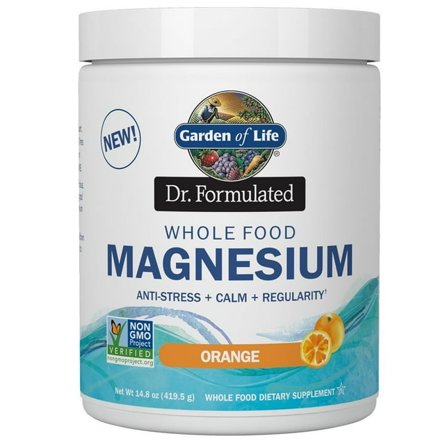 Suplemento Garden of Life, formulado por el Dr., magnesio integral y magnesio en polvo de 419,5 g