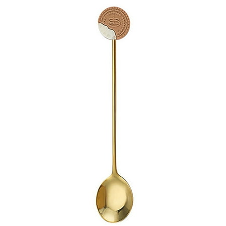 

iaksohdu Dessert Spoon Long Handle Food Grade Stainless Steel Cute Cookie Bowknot Design Coffee Stirring Spoon Kitchen Accessories