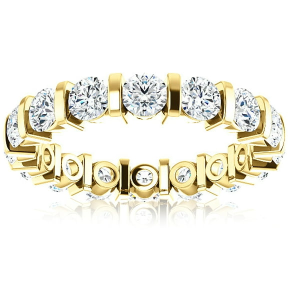 Pompeii 2 1/2 Ct Lab Grown Diamond Bar Set Eternity Ring 14k Yellow Gold (H/I,VS2-SI1)