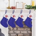 thumbnail image 6 of Gcvizuso Christmas Stockings, Clearance Christmas Decor, Knitted Hosiery Wool Hosiery Embroidered Dog's Paw Snowflake Children's Candy Gift Bag Blue Christmas Stocking Gift Bag, 6 of 7
