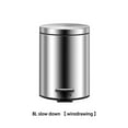 thumbnail image 3 of relayinert Stainless Steel Trash Can Home Office Hotel Garbage Bin Wastebasket Container 8L, 3 of 6