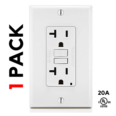 20A, Tamper Resistant TR, GFCI GFI, Safety Outlet Receptacle w/ LED UL2015