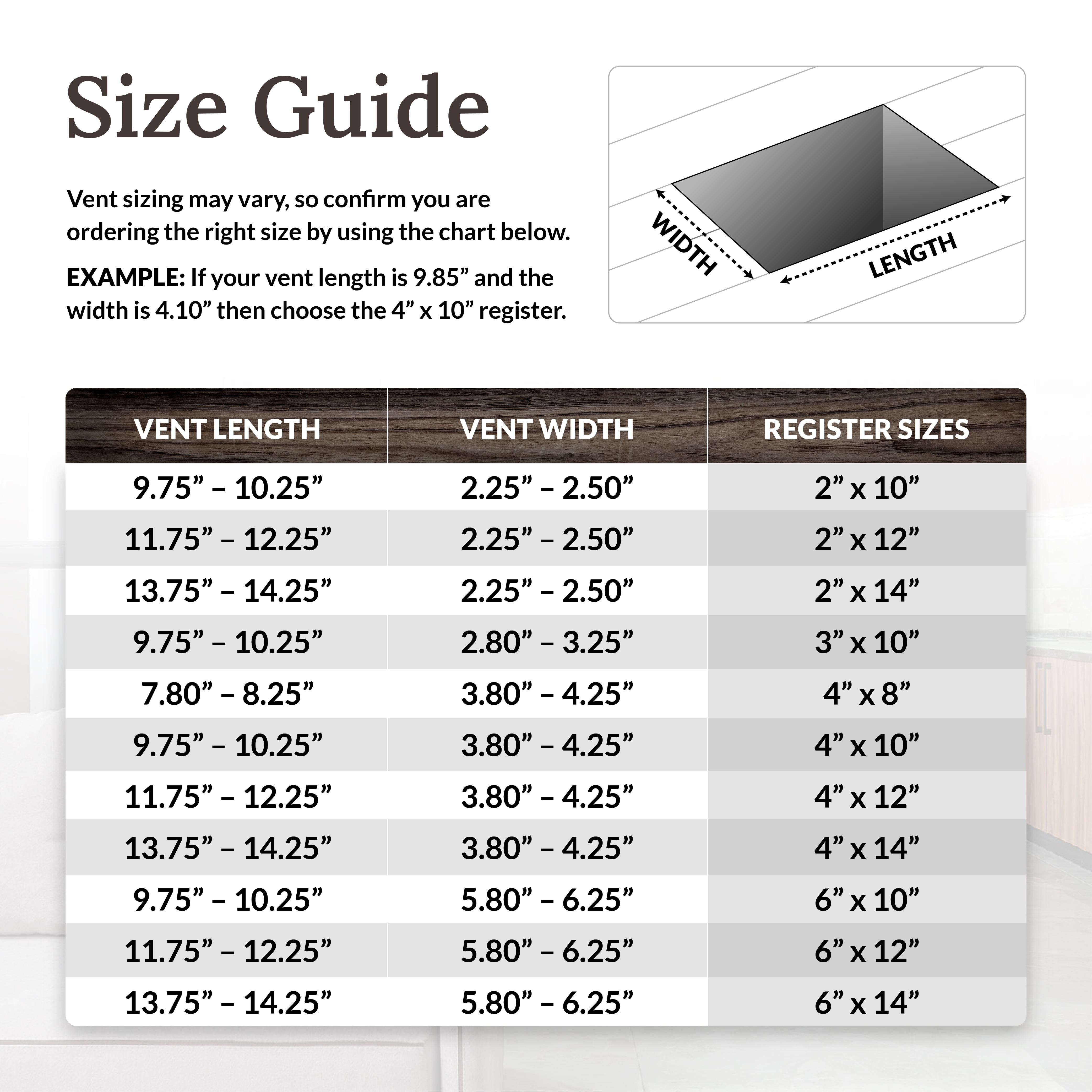 Decor Grates 4x10 Oriental Floor Register Vent Cover, Adjustable Airflow Control, Gun Metal (AJH410-GM)