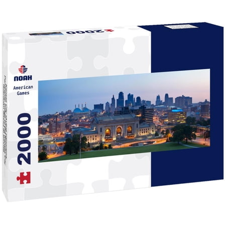 Noah Jigsaw Puzzle Kansas City skyline panorama. Panoramic image of the Kansas City downtown district at sunrise panorama 2000 pieces
