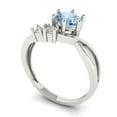 thumbnail image 2 of Three-Stone Engagement Ring for Women - 0.87ct Simulated Blue Diamond in 14K White Gold Promise Ring, 2 of 6