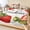 Strawberry Red, Leaf Green, Milk, Blush Pink, variant on Full Size Fitted Sheet Set - Sweet Strawberry 3 Piece Bedding Sets 16" Deep Pocket Fitted Sheet with 2 Pillowcases, Summer Fruits Botanical Red Plaid Brushed Microfiber Hotel Luxury Bed Sheets
