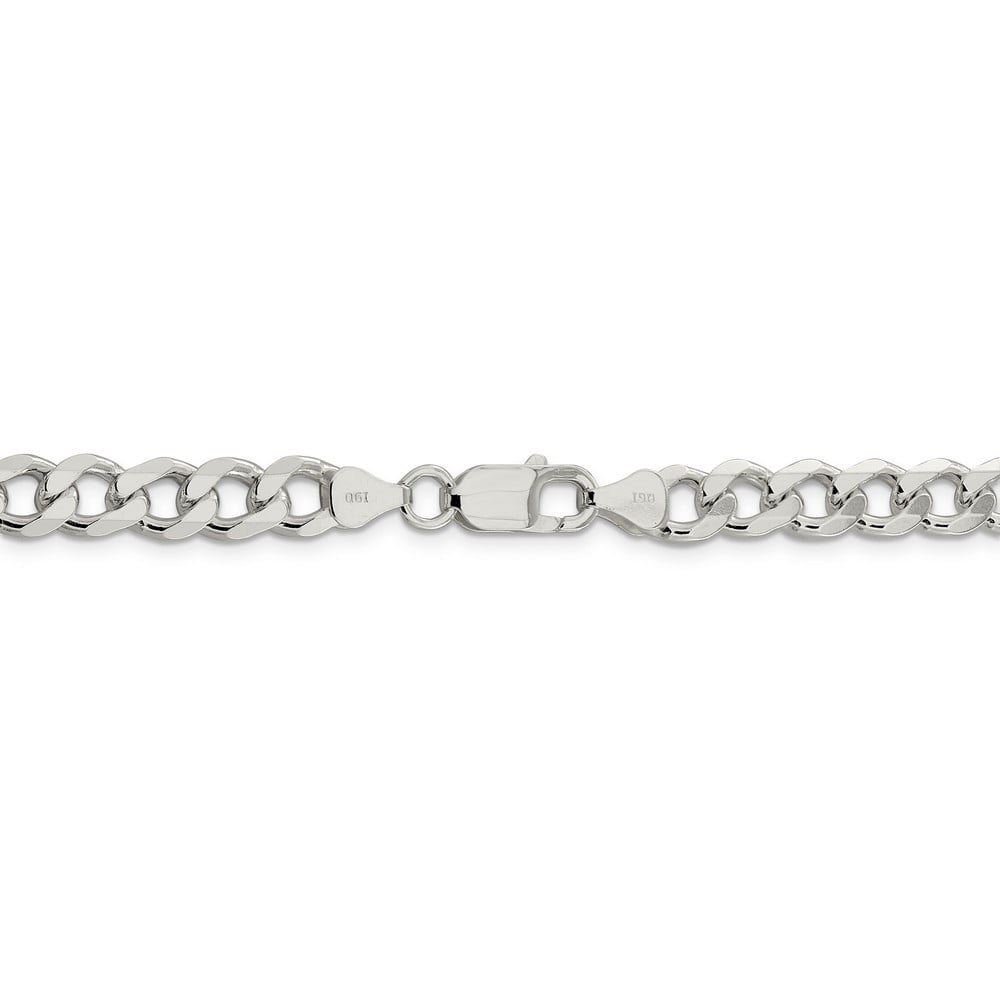 925 Sterling Silver 6.4mm Polished Domed Curb Necklace Chain Necklace 24inch