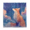 thumbnail image 2 of Beautiful Fox Gazing at Sky with Snowflakes Shower Curtains with 12 Hooks Waterproof Bathroom Decor 66" x 72", 2 of 6