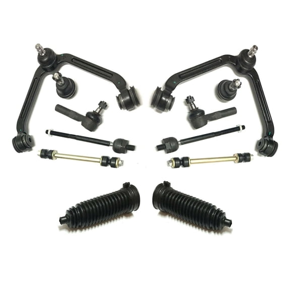 12 Pc Suspension Kit for Ford Explorer & Explorer Sport Trac Ranger Mazda B2500 B3000 B4000 Mercury Mountaineer Tie Rod Ends, Sway Bars, Gear Bellows, Upper Control Arms & Ball Joints