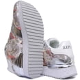 thumbnail image 4 of Replay Redbank R Logo Women's Platform Sole Lace Up Sneakers In Beige Size 8, 4 of 6