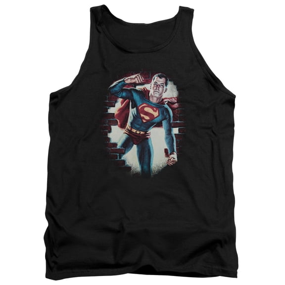 Superman Vintage Steel Adult Tank Top Black