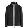 thumbnail image 5 of Xzbqbs Mens Track Jackets Casual Slim Fit Fleece Sport Coat Fashion Lightweight Stand Collar Solid Jacket with Zipper Pockets, 5 of 9