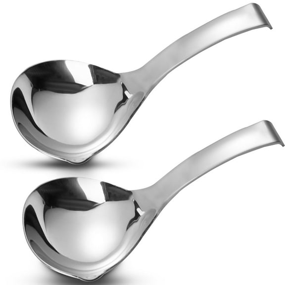 Sekonow 2Pcs Soup Ladle, Soup Spoons Stainless Steel 304 with Pour Spout, Large Ladle Spoon Cooking Utensils Ladles for Serving Metal Ladle Gravy Punch Ladle
