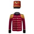 thumbnail image 3 of Disfraz de Cascanueces para Halloween para niños y niñas, conjunto de uniforme de la Guardia de Honor Real, tambor, trompeta, chaqueta, abrigo y sombrero de maestro de ceremonias de circo, 3 of 5