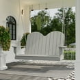 thumbnail image 3 of Wildridge Classic Savannah Porch Swing, Light Gray - Outdoor Weather Resistant Recycled Plastic Furniture for Patio, 3 of 4