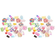 2 Sets Simulated Candy Jewelry Making Charms Necklace Pendant Clasp Jewlry Mix Kids Toys Cute Resin For DIY Craft Child