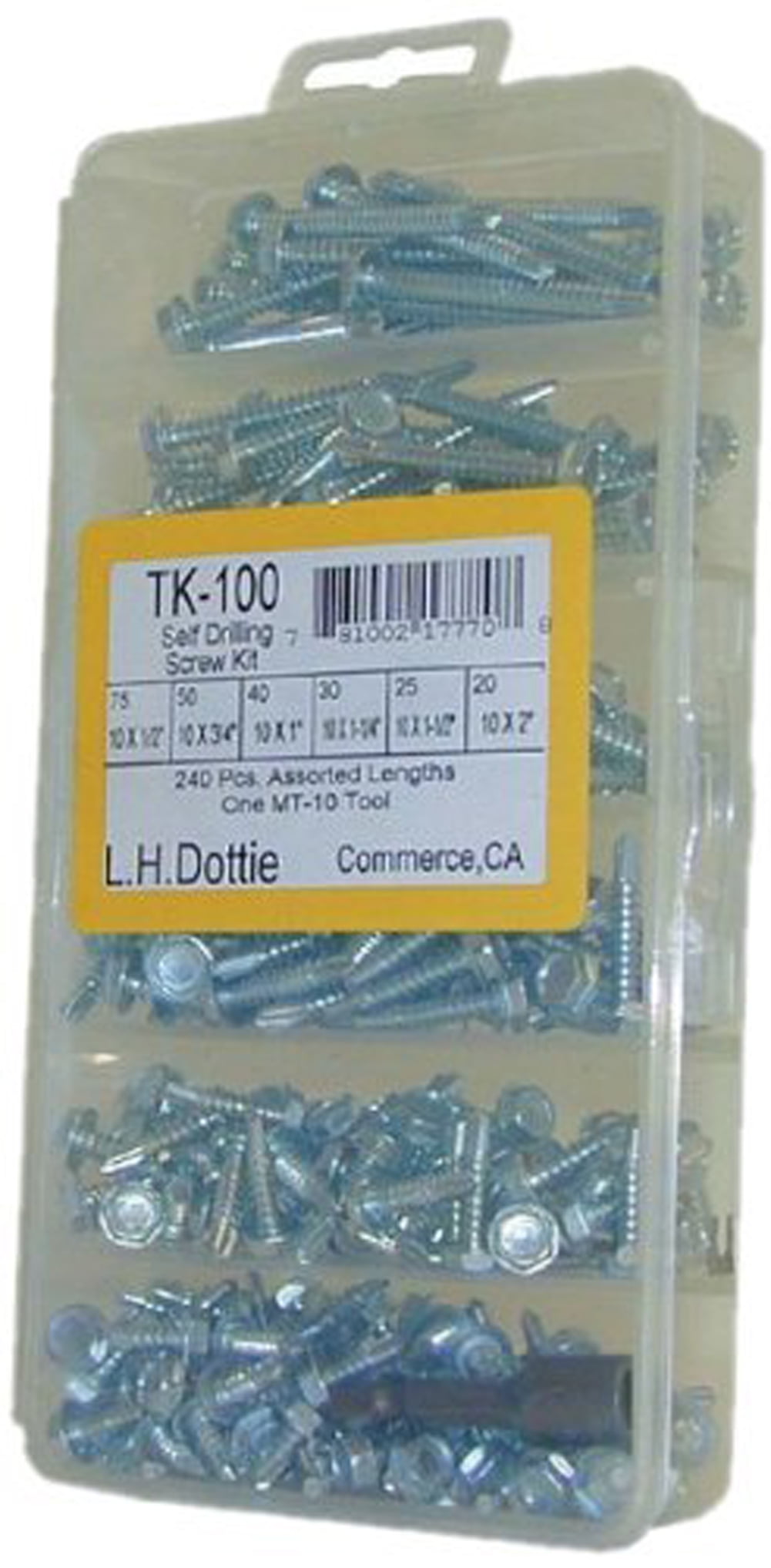 Dottie TK810 810 Self Drilling Screw Kit, Hex Head