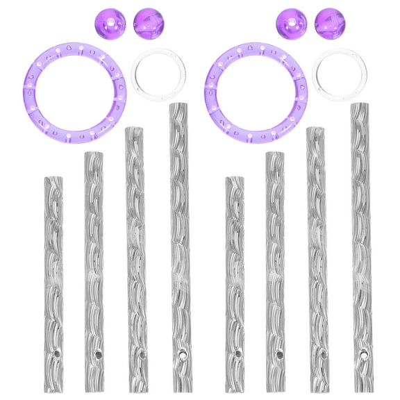 LEORX 2 Sets Aluminum Tubes For Wind Chime Crafts With Empty Beads In Purple Color