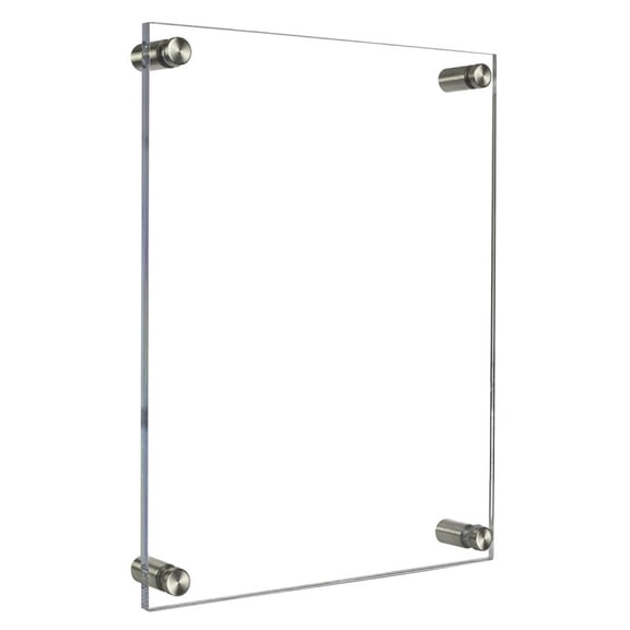 4x6 Inch Floating Acrylic Picture Frame Double Panel Wall Mount Picture Frame With Chrome Standoff Photo Frame
