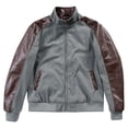 thumbnail image 4 of Mens Workwear Jackets Long Sleeve Full Zipper Stand Up Collar Fashion Vintage Fall Jacket with Pockets Gray XL, 4 of 7