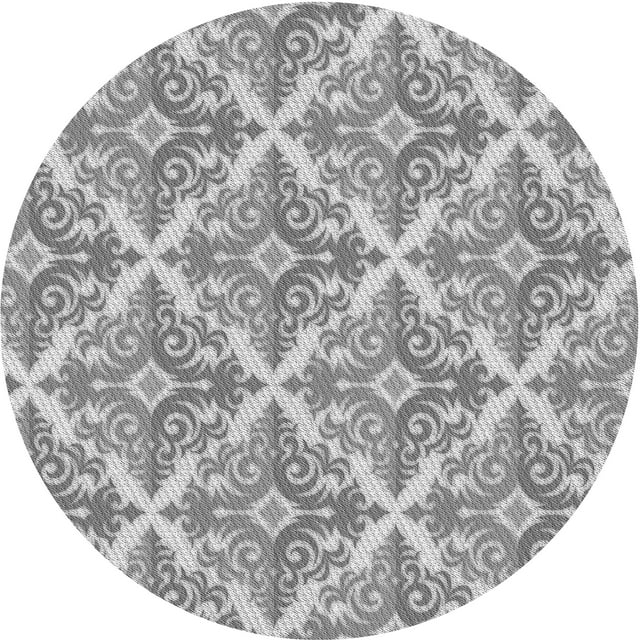 Ahgly Company Tapis d'Intérieur Lavable à la Machine, Carré, Transitionnel, Gris, Tapis de Zone, 3 Pieds Carré
