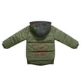thumbnail image 2 of Richie House Little Boys Green Hood Quilted Padding Printed Jacket 2/3, 2 of 2