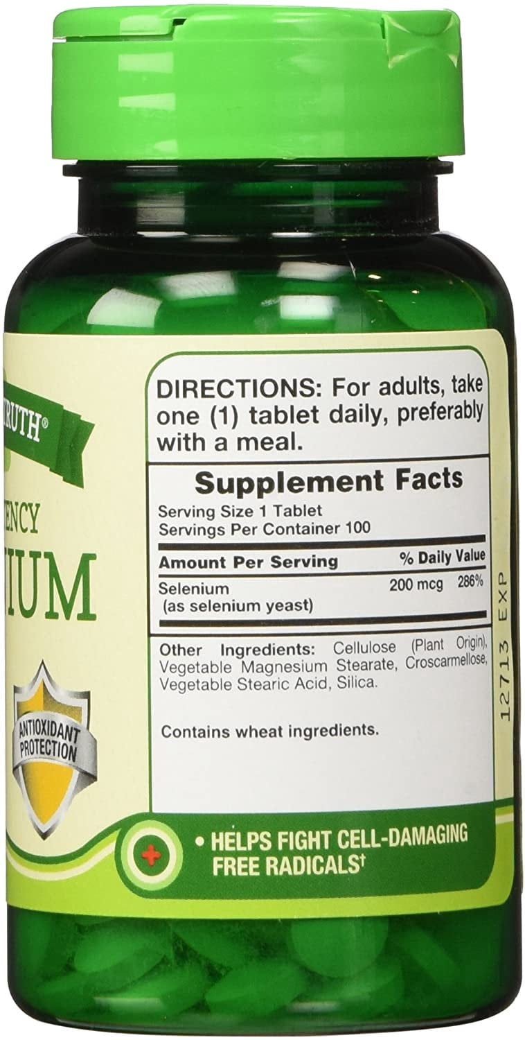 Nature's Truth High Potency Selenium 200 mcg Supplement, 100ct, 4-Pack