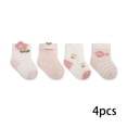 thumbnail image 2 of LYMAYTER 0-8Y ‌‌Baby Girl Boy Unisex Socks Eyelet Mesh Summer Thin Toddler Infant Breathable 4 Pack, 2 of 8