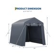 thumbnail image 2 of Mescukay 6x8 FT Portable Outdoor Storage Shed with 2 Roll-Up Zipper Doors & Vents, 240G Heavy-Duty Shelter Waterproof PE Tarp, UV-Resistant Carport for Motorcycle, Firewood, Tools, 2 of 7