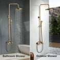 thumbnail image 5 of Antique Brass Bathroom Shower 8 inch Rainfall Shower Head Sets Vintage 2 Cross Knobs Fixture with Handheld Spray Wall Mounte Rainfall Shower Faucet Sets Vintage, 5 of 6