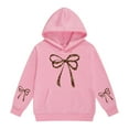 thumbnail image 4 of MUXiin Girls Hoodies Bow Cute Cute Print Pullover Hooded Sweatshirt Preppy Back To School Casual Toddler Clothes for Girls with Pockets, 4 of 4