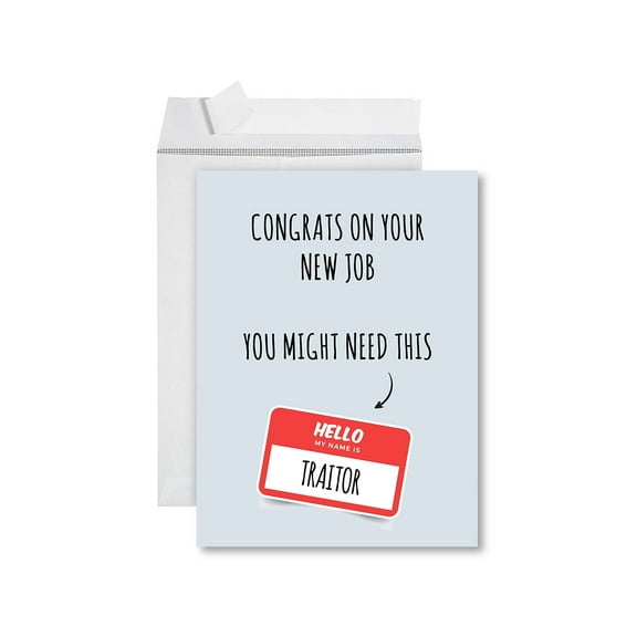 Koyal Wholesale Funny Farewell Jumbo Card Congrats On Your New Job 8.5 x 11 inch Goodbye Greeting Card with Envelope