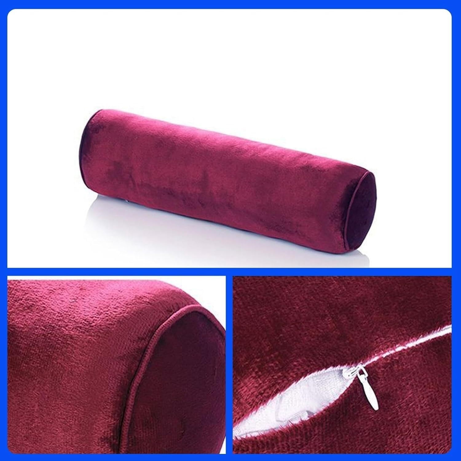 BH-JJSMGS Velvet Round Cervical Roll Cylinder Bolster Sleep Pillow with Removable Washable Cover, Full Moon Bolster for Knee/Leg/Neck Round Cylinder Pillow for Sleeping on Side or Back
