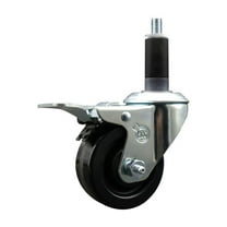 3 Inch Phenolic Swivel 1-1/8 Inch Expanding Stem Caster Total Lock Brake SCC